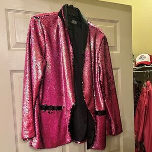 Pink sequin blazer
